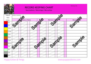 Record Keeping Charts for Breeders - Puppy Collars & Things